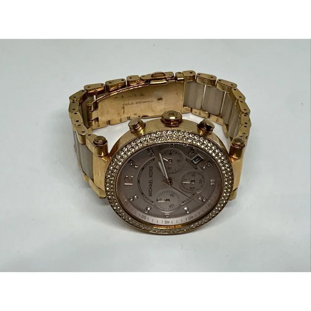 Michael Kors Parker MK5896 Women Rose Gold Analog Dial Quartz Wrist Watch NUL43